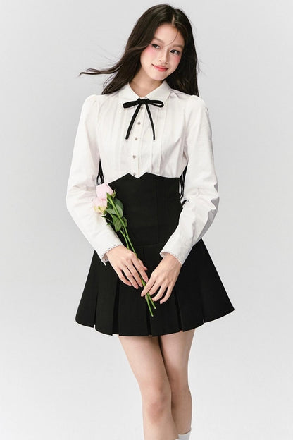 Fragile Cherry Blossom Pleated Shirt Set-Up