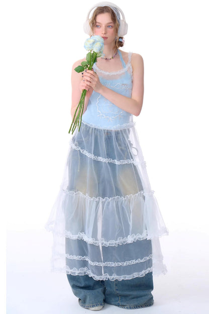 High-Waist Cargo Wide Pants