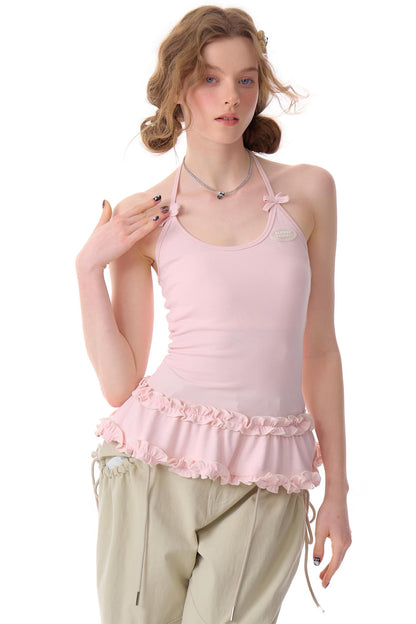 Cropped Knit Halterneck Vest