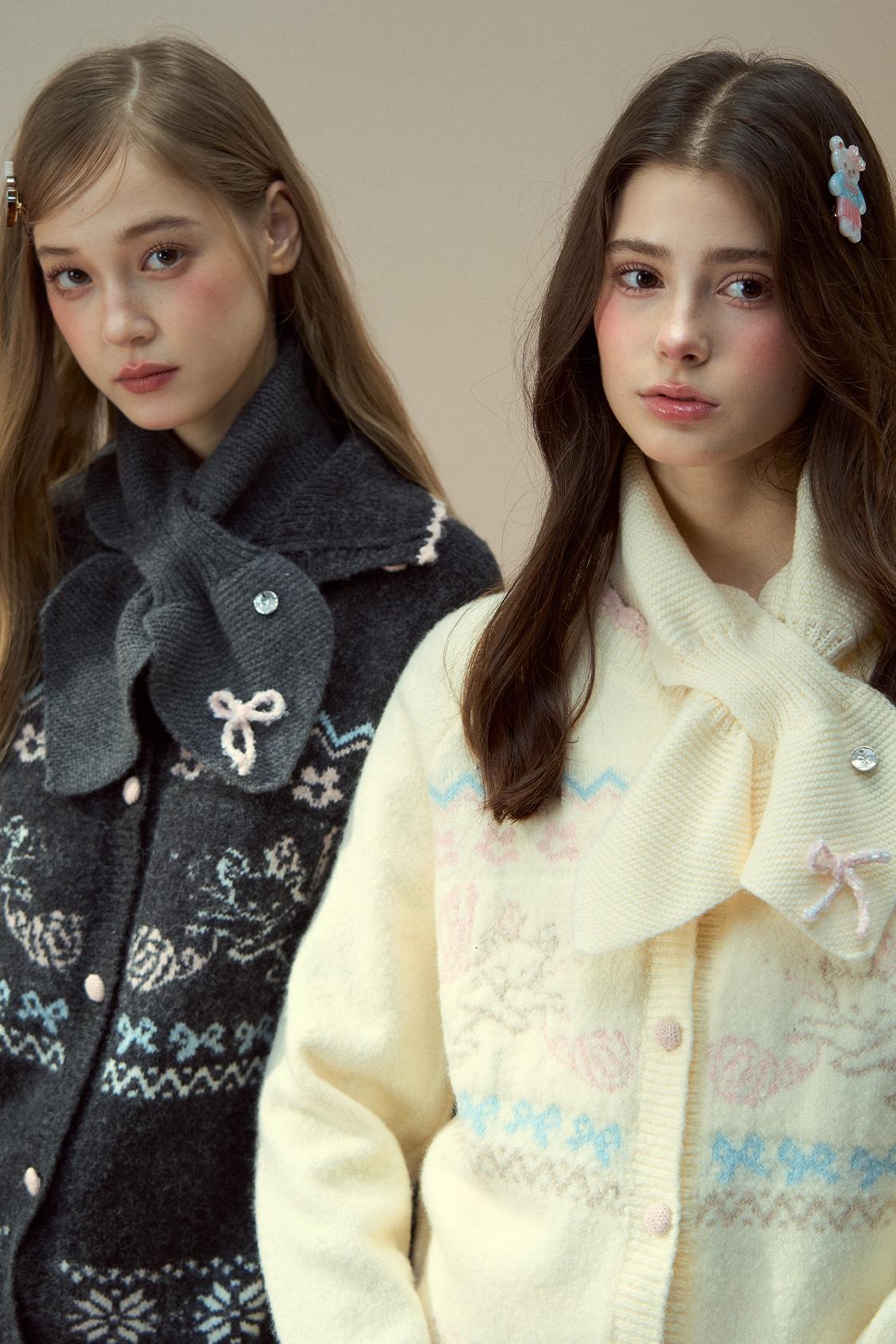 Winter Wool Bow Scarf