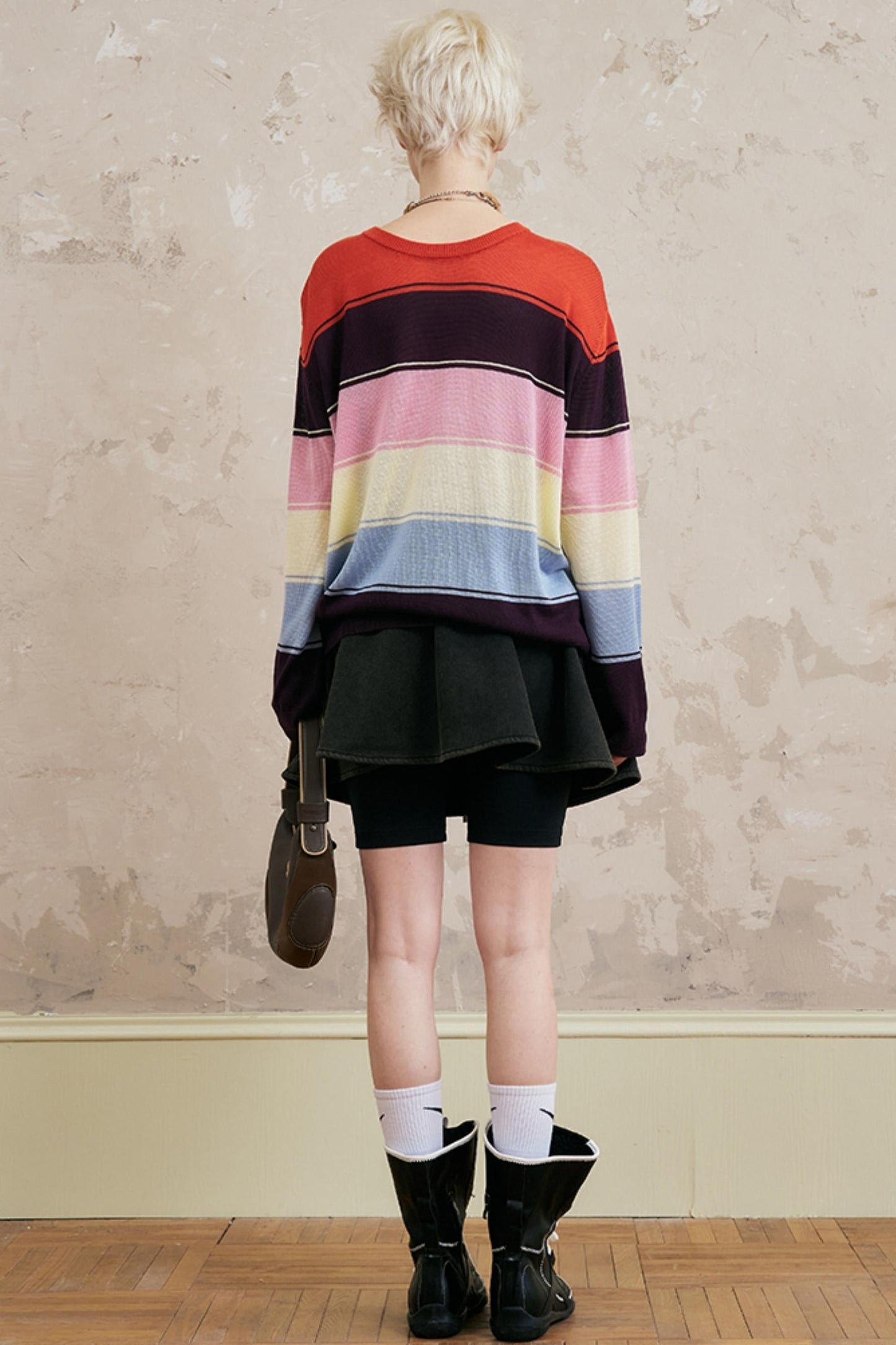 Striped Color Block Knit Top