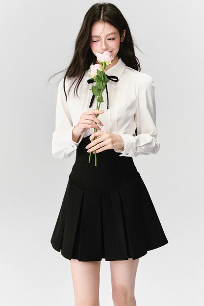Fragile Cherry Blossom Pleated Shirt Set-Up
