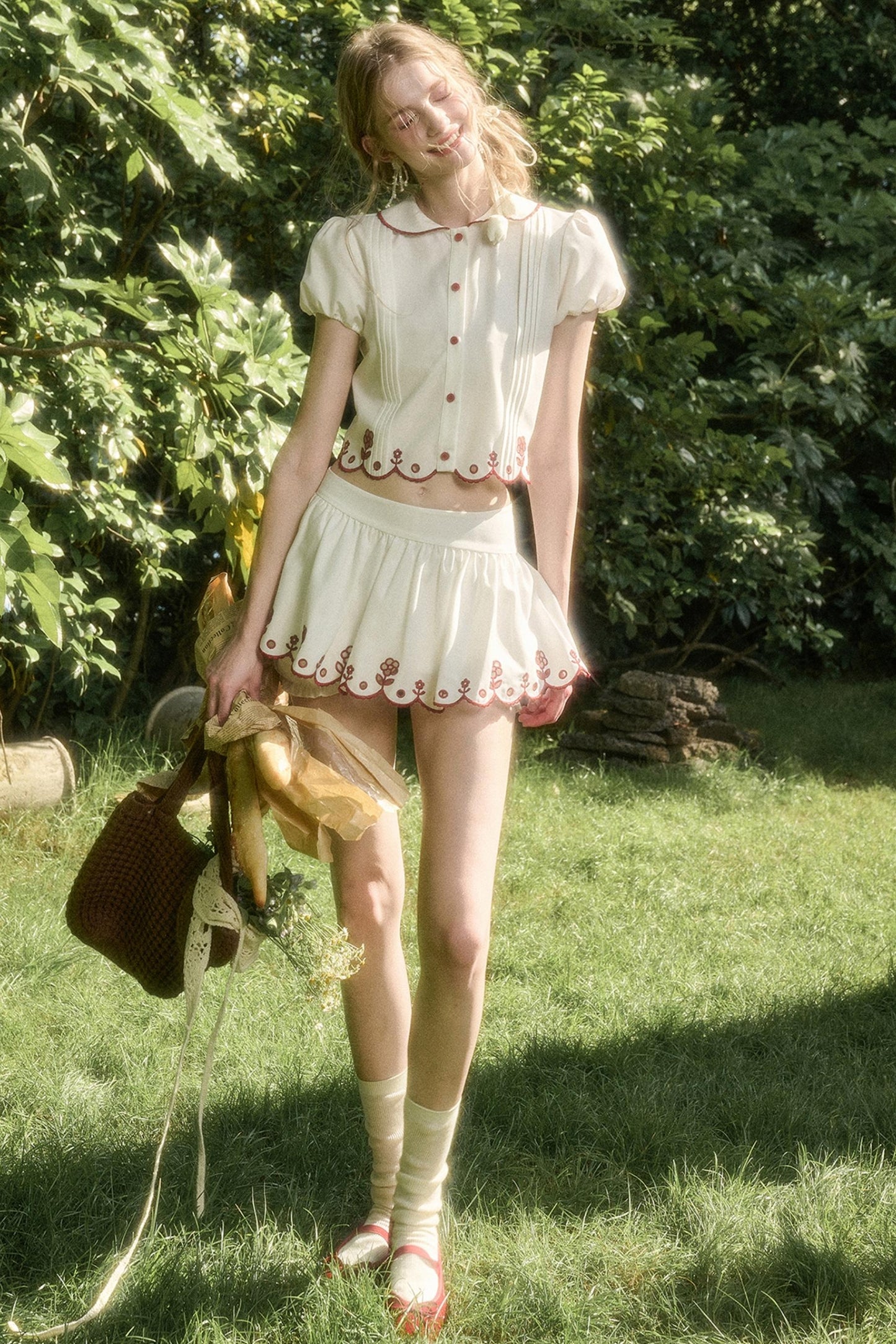 White Berry Lace Skirt Set-Up