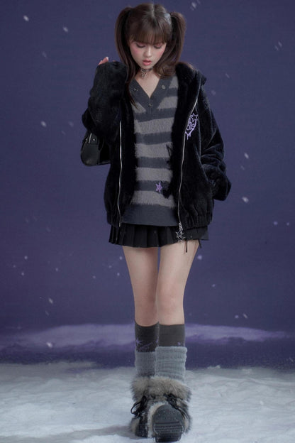 Energetic Striped V-Neck Top