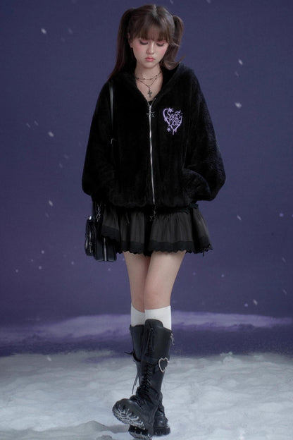 Embroidered Mink Velvet Jacket