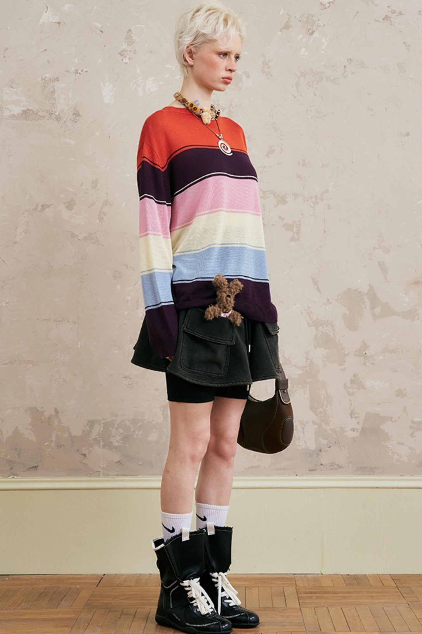 Striped Color Block Knit Top
