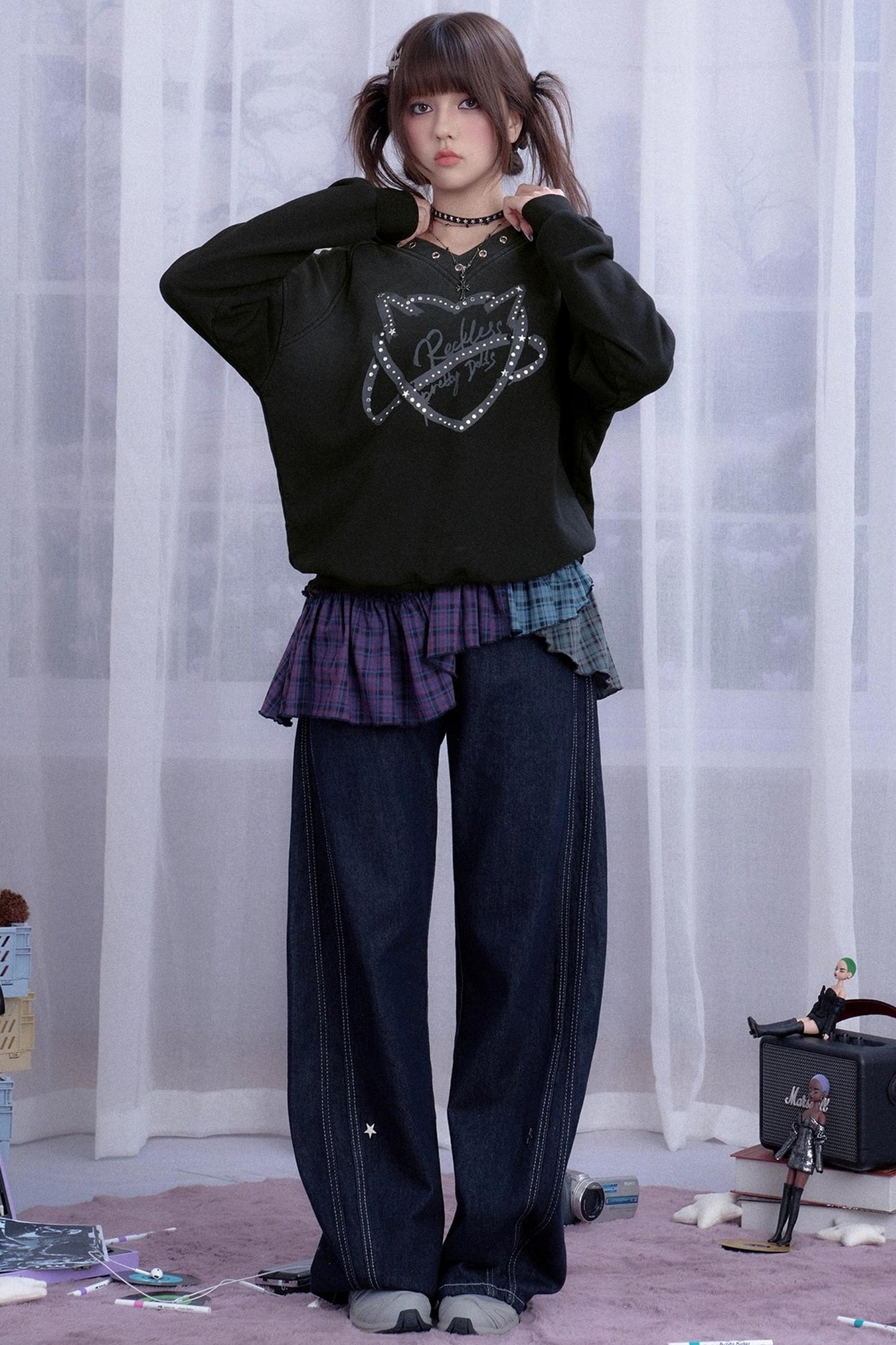 Fighting Spirit Plaid Slip Top