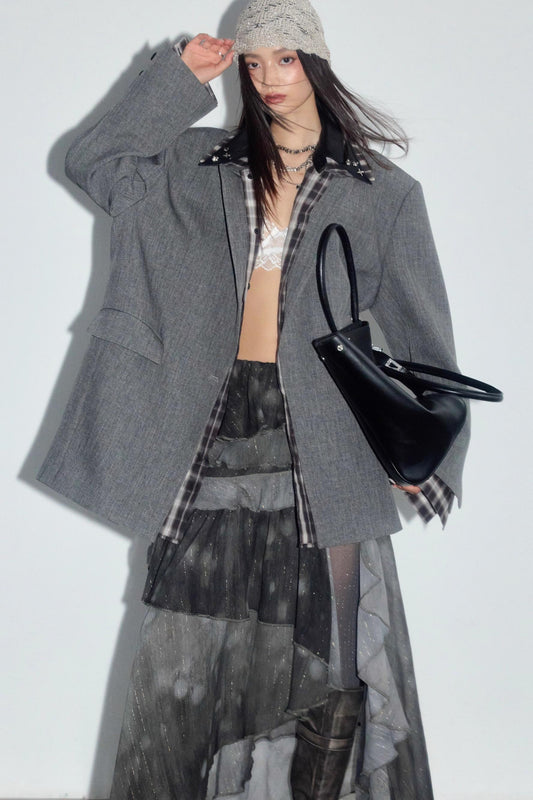 Misty Forest Chiffon Ruffle Skirt