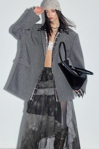 Misty Forest Chiffon Ruffle Skirt