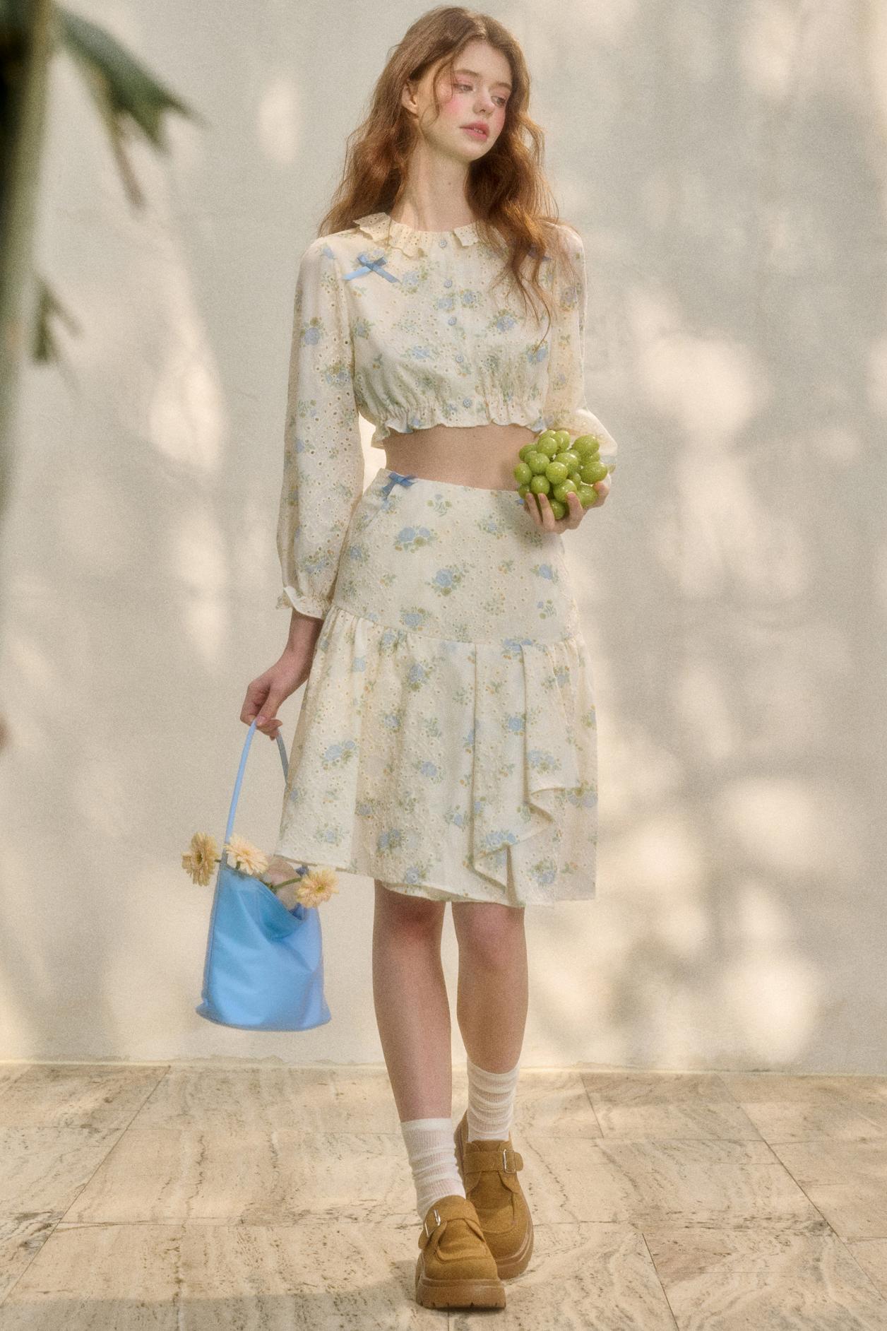 Sea Of Glass Cotton Skirt Set-Up