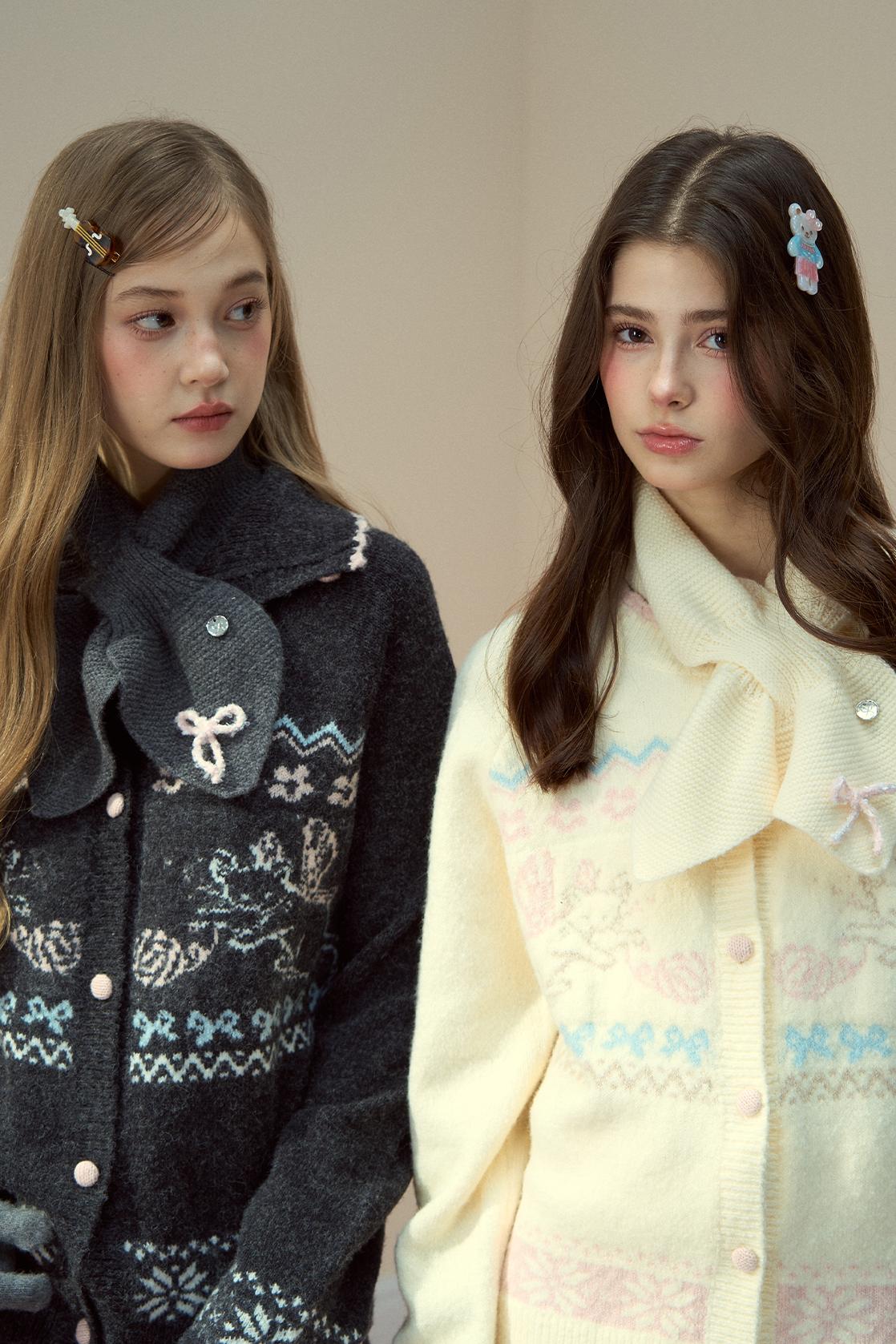 Winter Wool Bow Scarf