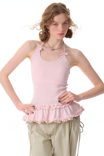 Cropped Knit Halterneck Vest