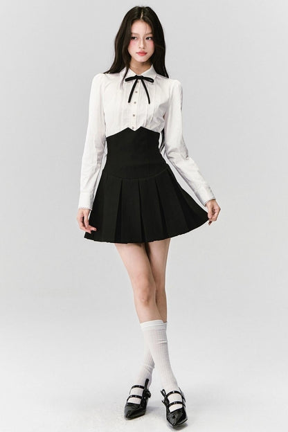 Fragile Cherry Blossom Pleated Shirt Set-Up