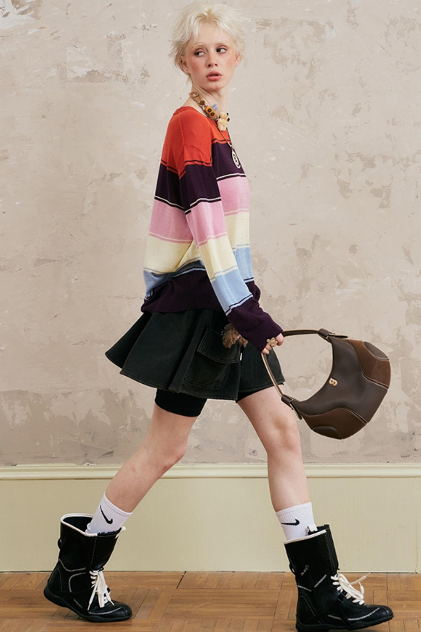 Striped Color Block Knit Top