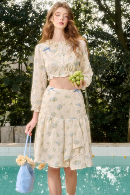 Sea Of Glass Cotton Skirt Set-Up