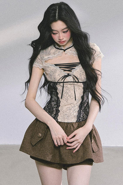 Autumn Lace Waist Top