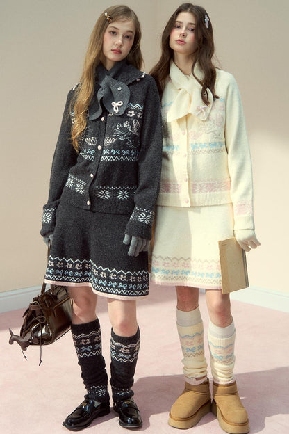 Winter Wool Bow Scarf