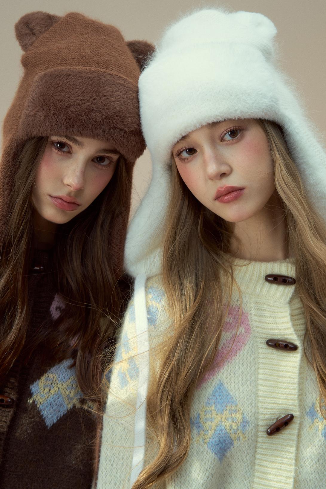 Plush Rabbit Fur Winter Hat