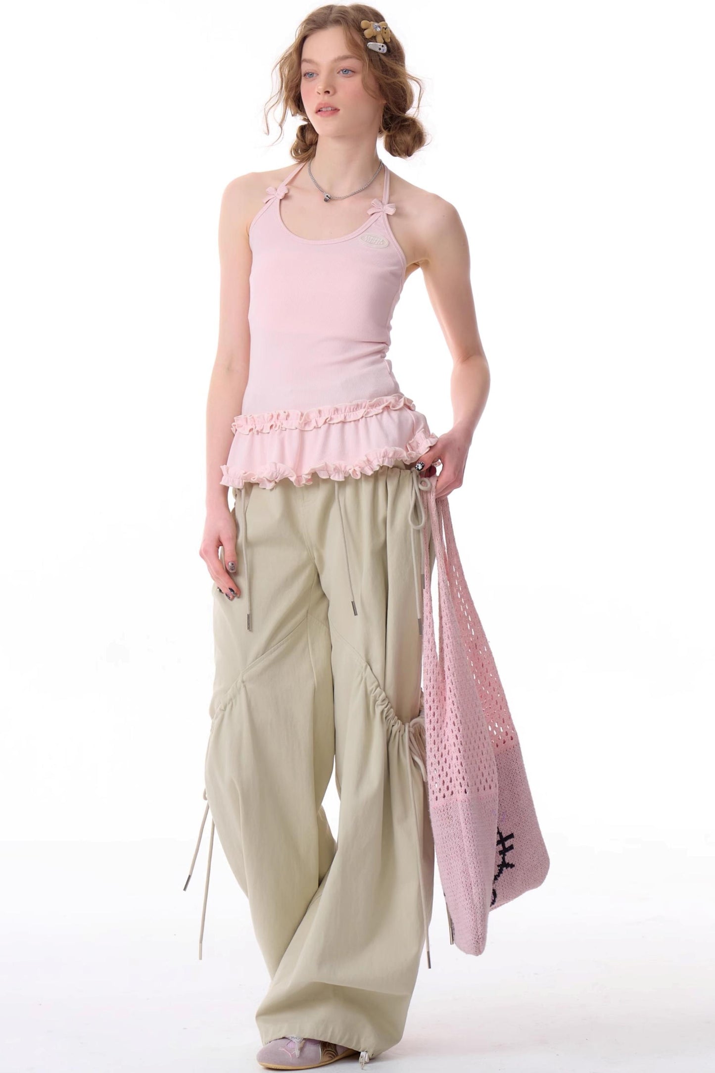 Cropped Knit Halterneck Vest