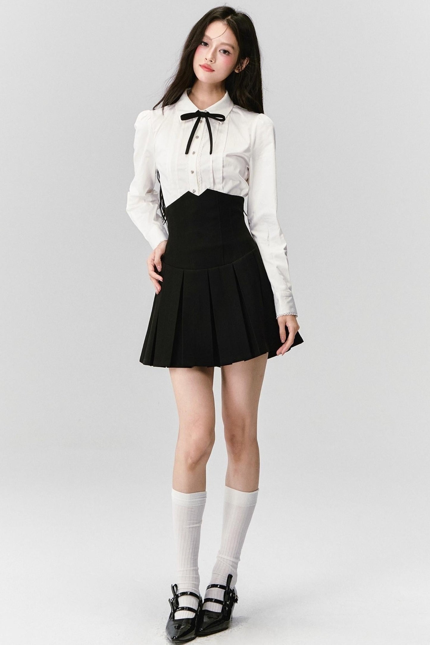 Fragile Cherry Blossom Pleated Shirt Set-Up