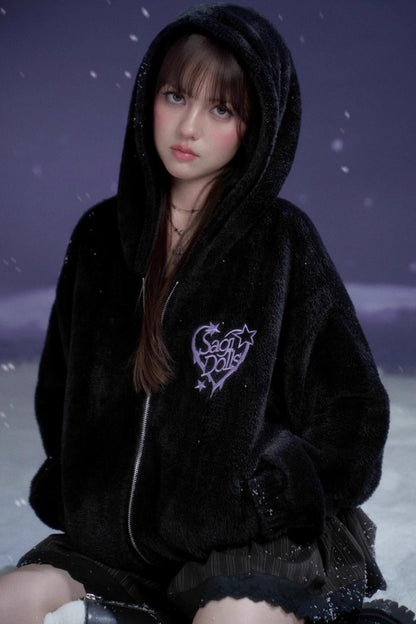 Embroidered Mink Velvet Jacket