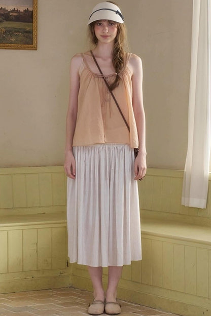 White Lace-up Camisole Set