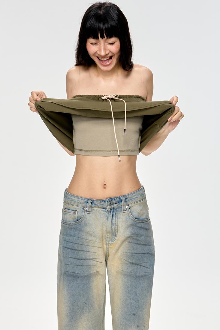 Bright Blue Backless Plunge Top