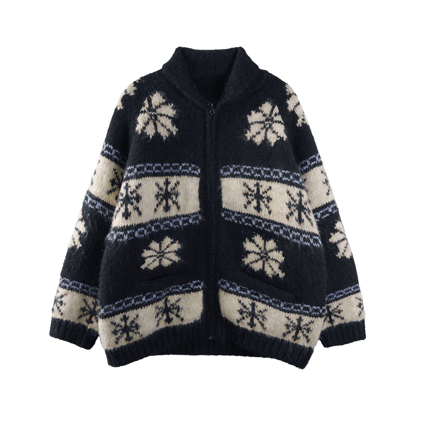 Retro Snowflake Zipper Jacket