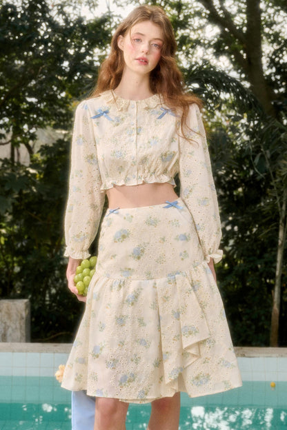 Sea Of Glass Cotton Skirt Set-Up