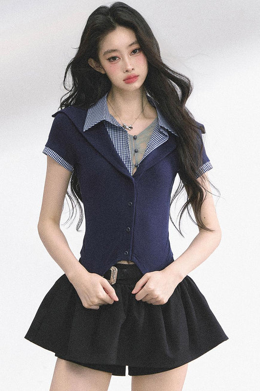 Autumn Nautical Plaid Polo Shirt