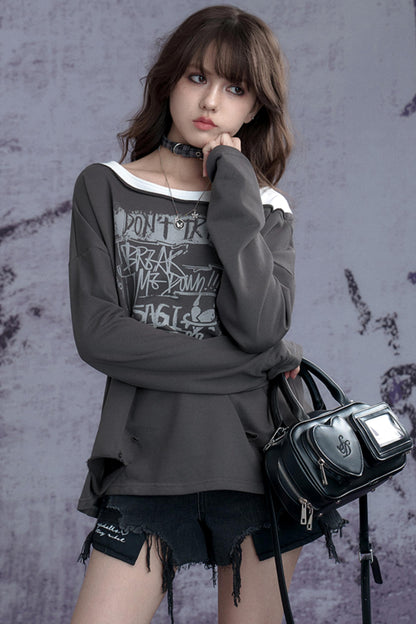 Vintage Punk Layered Sweatshirt