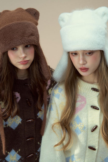 Plush Rabbit Fur Winter Hat