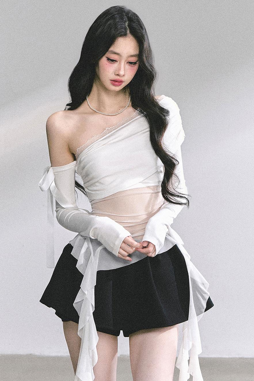 Pear Blossom Lace Shoulder Top