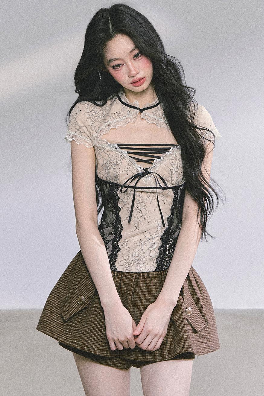 Autumn Lace Waist Top