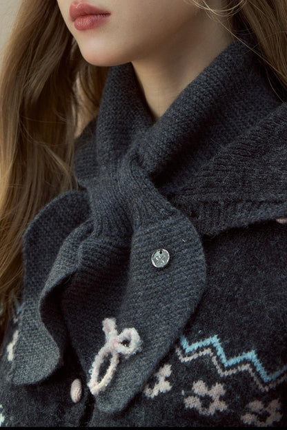 Winter Wool Bow Scarf