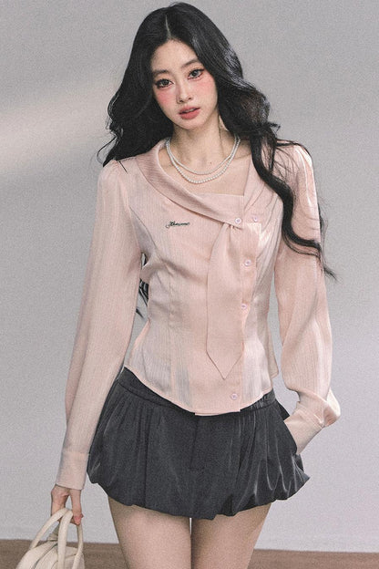 Autumn Sweet French Striped Shirt