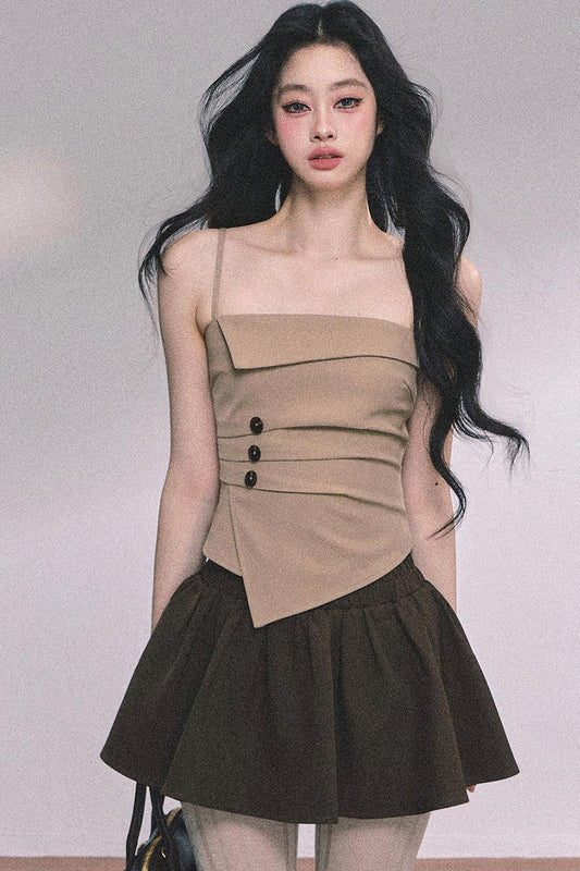 Autumn Puffy Two-Piece Skirt Set-Up