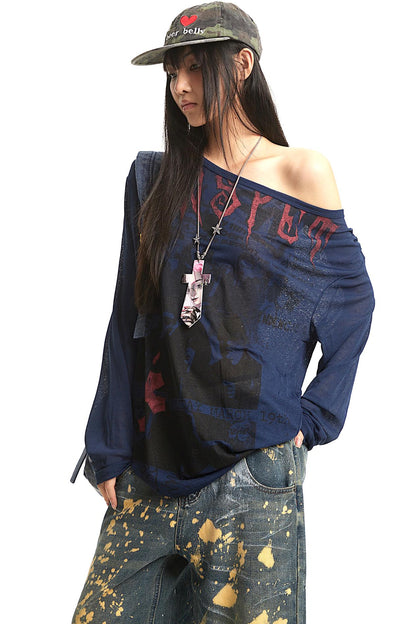 Retro Off-Shoulder Blouse