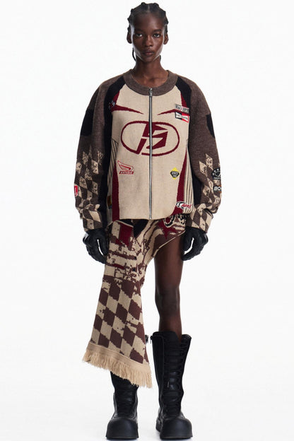 Racing Jacquard Knit Snood