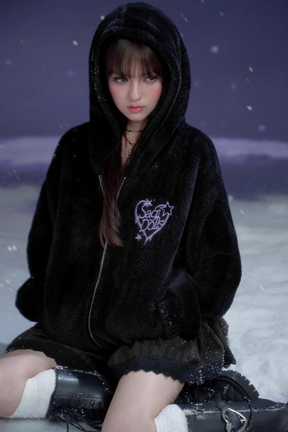 Embroidered Mink Velvet Jacket