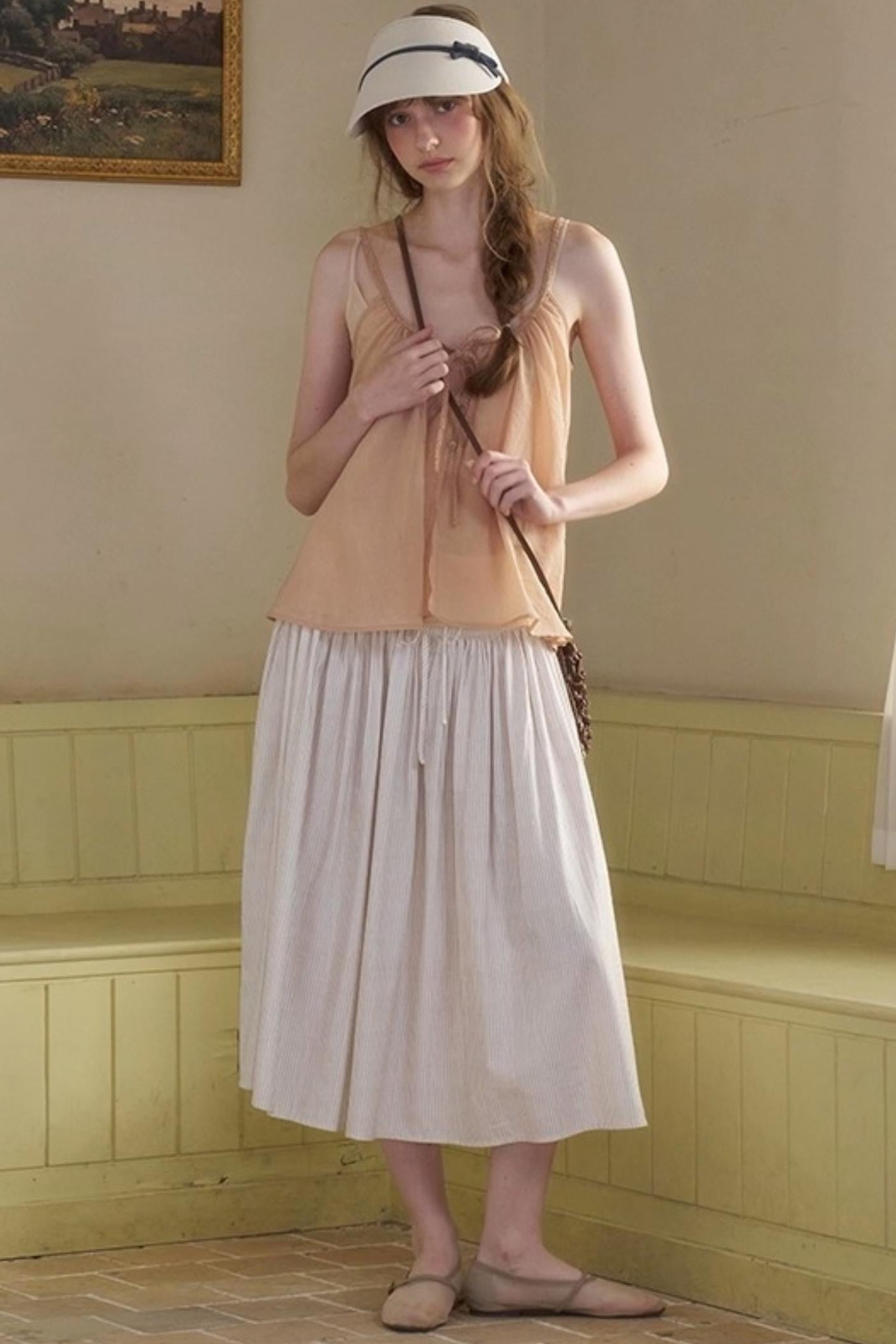 White Lace-up Camisole Set