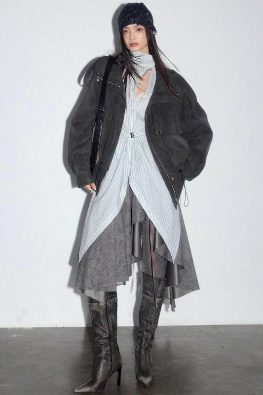 Urban Lace-up Cotton Shirt