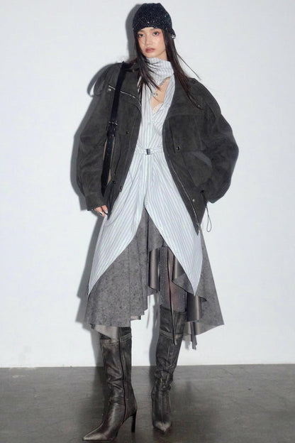 Urban Lace-up Cotton Shirt