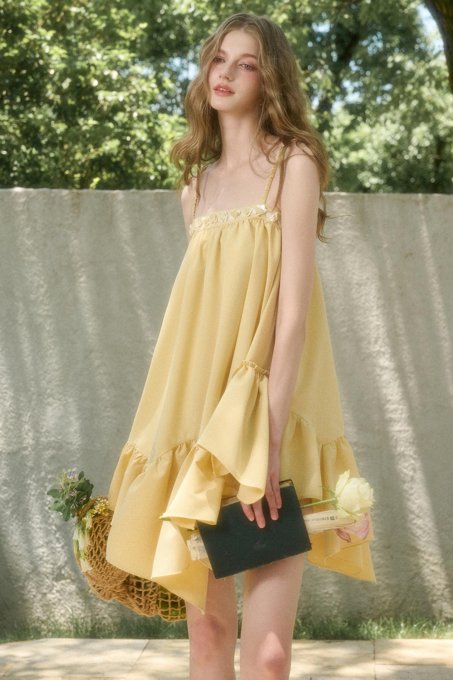 Lemon Breeze Halter Dress