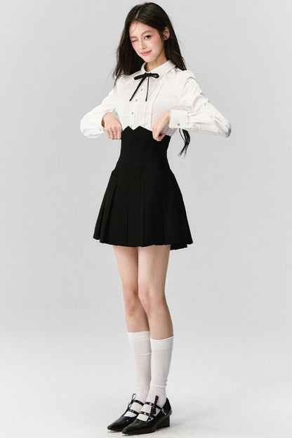 Fragile Cherry Blossom Pleated Shirt Set-Up