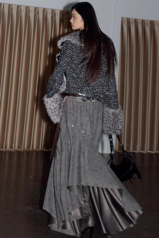 City Hunter Leopard Print Faux Fur Short Coat