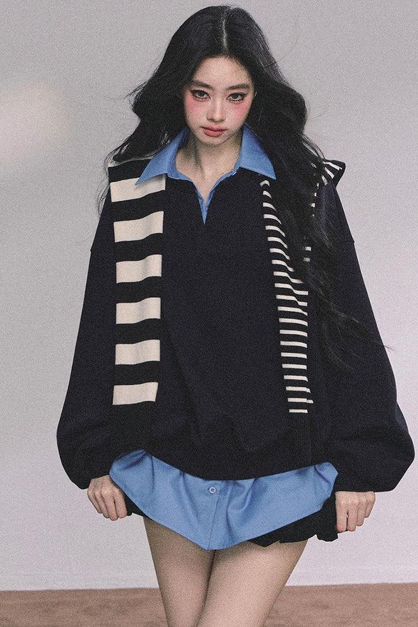 Gaozhi American Oversize Sweatshirt Set-Up