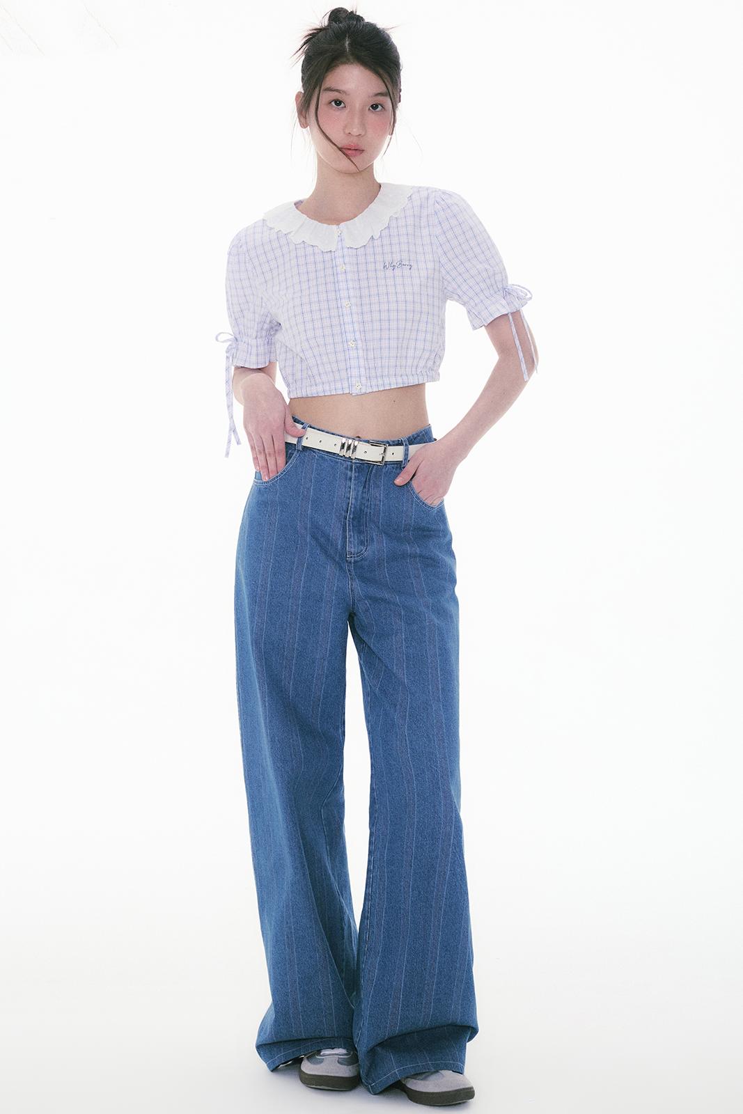 Lace Bubble Sleeve Blouse