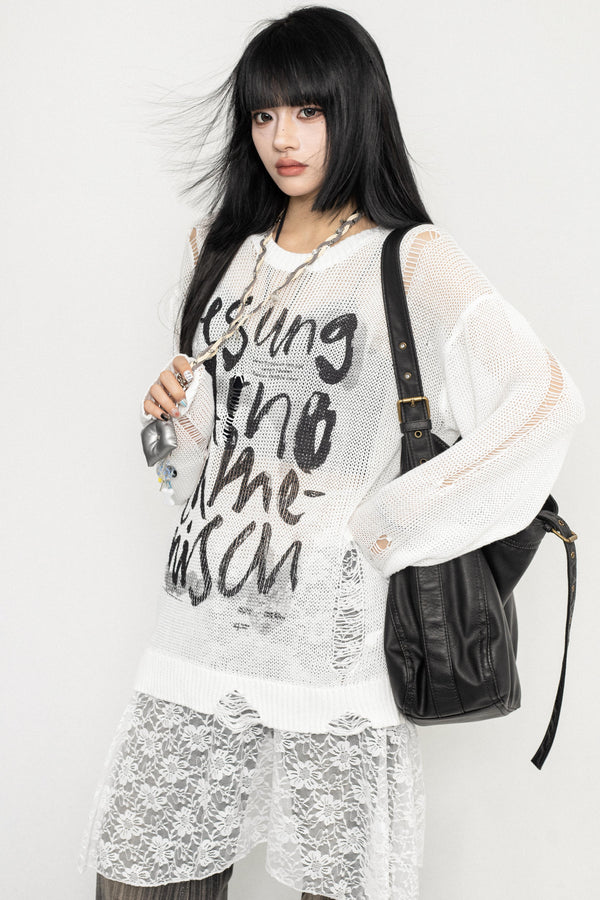 Vintage English Print Long Sleeve Blouse Shirt