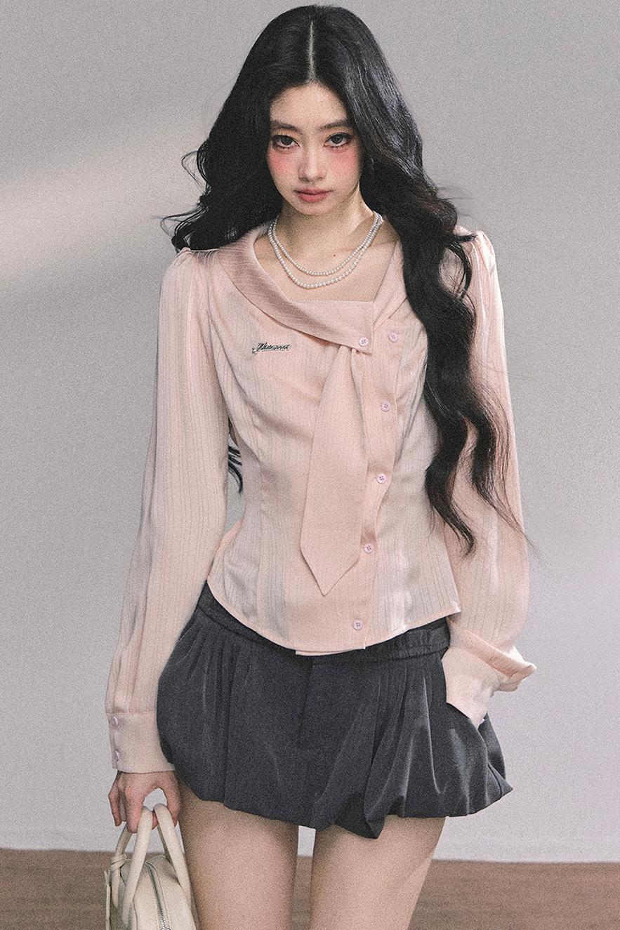 Autumn Sweet French Striped Shirt